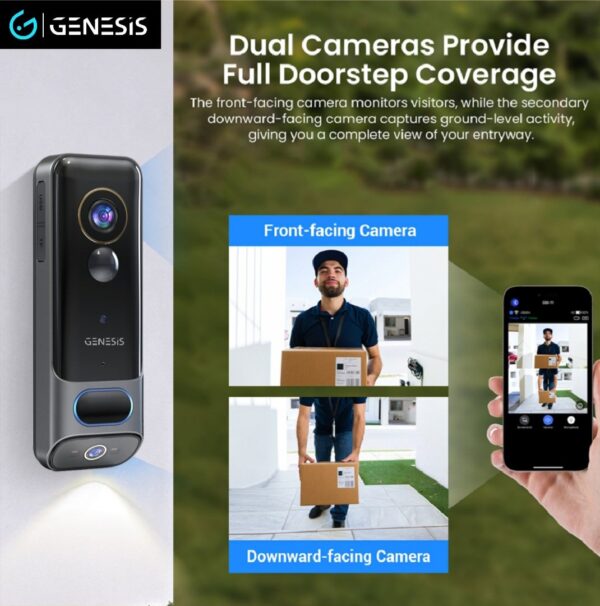 [FREE Installation] GENESIS WD14 Outdoor Wifi Video Doorbell Camera (Dual Camera) - Image 2
