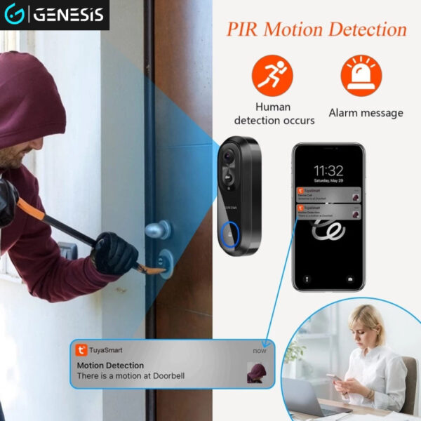 [FREE Installation] GENESIS WD13 Outdoor Wifi Video Doorbell Camera (Dual Band - Support 2.4G/5G Network) - Image 2