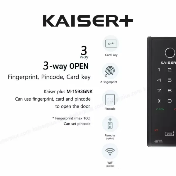 [FREE Installation] Kaiser+ M1593GNK Dual Fingerprint Grill Gate Lock - Image 2