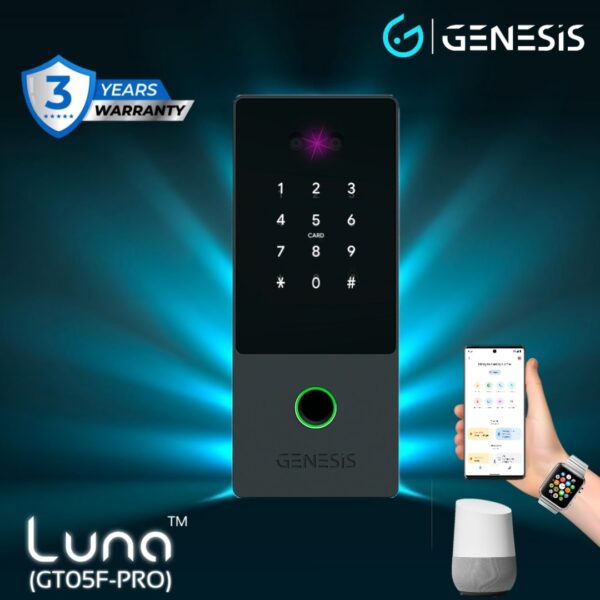 [FREE Installation] GENESIS Luna™  GT05F-PRO Slimest Palm Vein & 3D Face Recognition Dual Sync Gate Lock